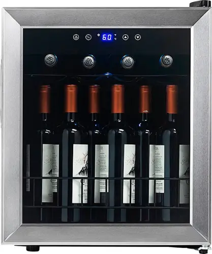 Front. NewAir - Newair Freestanding Wine Fridge w/ Digital Thermostat - Stainless Steel.