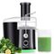 Costway - Electric Juicer Centrifugal Juicer with 3-Inch Wide Mouth Centrifugal Juice Extractor 2 Speed - Black/Green-Front_Standard