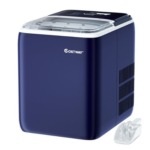 Costway - Portable Countertop Ice Maker Machine 44Lbs/24H Self-Clean w/Scoop - Navy-Front_Standard 