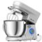 Costway - Tilt-Head Stand Mixer 7.5 Qt 6 Speed 660W with Dough Hook, Whisk & Beater - Silver-Front_Standard