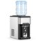 Costway - 3-in-1 Water Cooler Dispenser with Built-in Ice Maker w/ 3 Temperature Settings - Silver/Black-Front_Standard