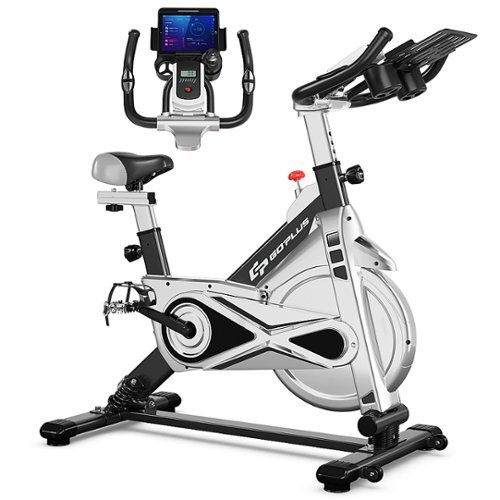 Costway - Indoor Stationary Exercise Cycle Bike Bicycle Workout w/ Large Holder - Black + Gray