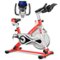 Costway - Indoor Stationary Exercise Cycle Bike Bicycle Workout w/ Large Holder - Red/Gray-Front_Standard