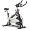 Costway - 30Lbs Stationary Training Bike Exercising Bicycle W/Monitor Gym - Black/Silver-Front_Standard