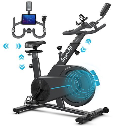 Costway - Magnetic Exercise Gym Bike Indoor Cycling Bike w/Adjustable Seat Handle - Black