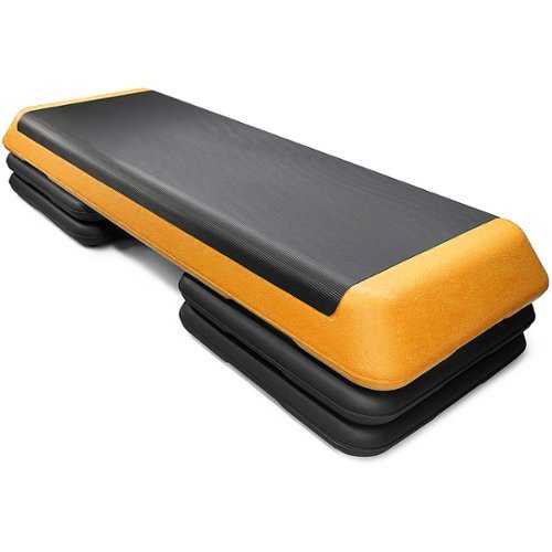 Costway - Fitness Aerobic Step 43'' Cardio Adjust 4'' - 6'' - 8'' Exercise Stepper with Risers - Orange