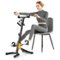 Costway - Folding Pedal Exercise Bike with Adjustable Resistance Full body Home Rehab Machine - Black/Yellow-Front_Standard 