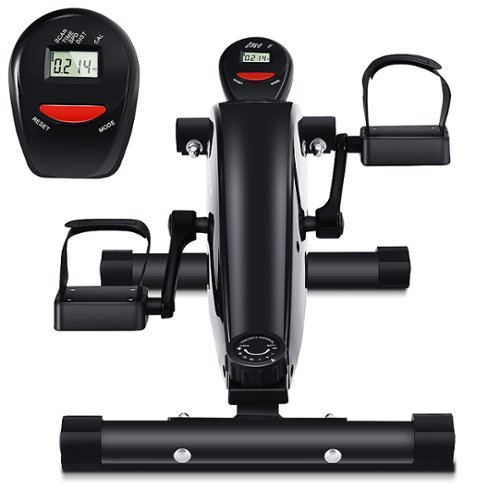 Costway - Portable Under Desk Bike Pedal Exerciser Adjustable Magnetic Resistance - Black