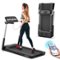 Costway - 2.25HP Folding LED Treadmill Electric Running Walking Machine with APP Control Gym - Black-Front_Standard