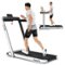 Costway - Up To 7.5MPH 2.25HP 2 in 1 Dual Display Screen Treadmill Jogging Machine W/APP Control - White-Front_Standard