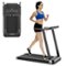 Costway - Folding Electric Treadmill Compact Walking Running Machine w/APP Control Speaker - Silver-Front_Standard 