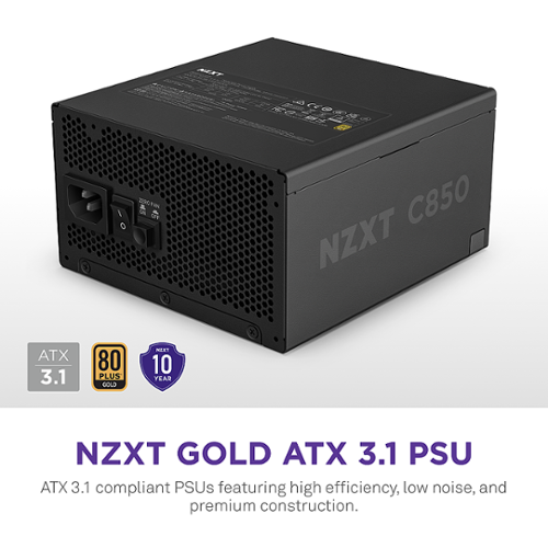 PC電源1000W 80PulsGold NZXT C 1000W ATX 3.1 80 Plus Gold Fully Modular Power Supply Black
