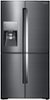 Samsung - 22.1 Cu. Ft. 4-Door Flex French Door Counter-Depth Fingerprint Resistant Refrigerator with Food ShowCase - Black Stainless Steel-Front_Standard