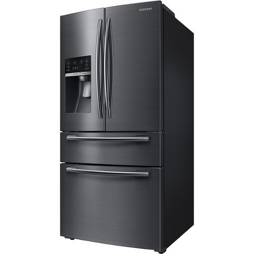 Samsung - 24.73 Cu. Ft. 4-Door Flex French Door Fingerprint Resistant Refrigerator - Black Stainless Steel