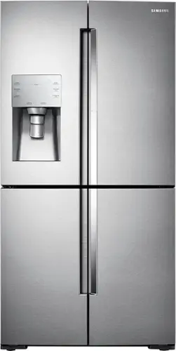 Front. Samsung - 27.8 cu. ft. 4-Door Flex French Door Refrigerator with Food ShowCase - Stainless steel.