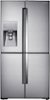 Samsung - 22.1 Cu. Ft. 4-Door Flex French Door Counter-Depth Fingerprint Resistant Refrigerator with Food ShowCase - Stainless Steel-Front_Standard