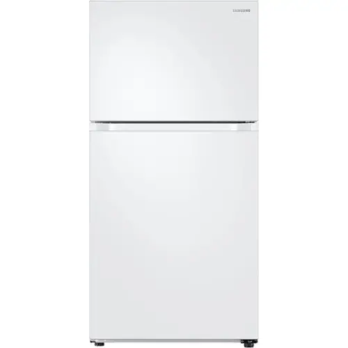 Front. Samsung - 21.1 Cu. Ft. Top-Freezer Refrigerator - White.
