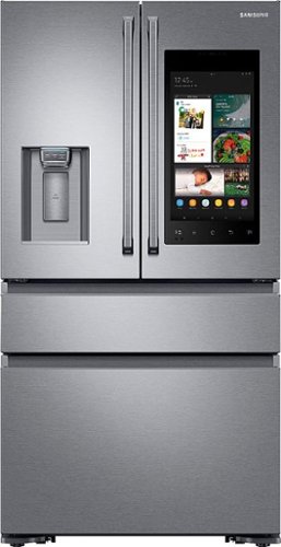 Samsung - Family Hub 22.2 Cu. Ft. 4-Door French Door Counter-Depth  Fingerprint Resistant Refrigerator - Stainless Steel