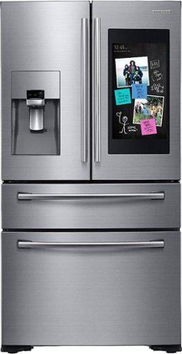 Samsung - Family Hub 22.2 Cu. Ft. 4-Door French Door Counter-Depth Refrigerator - Stainless Steel