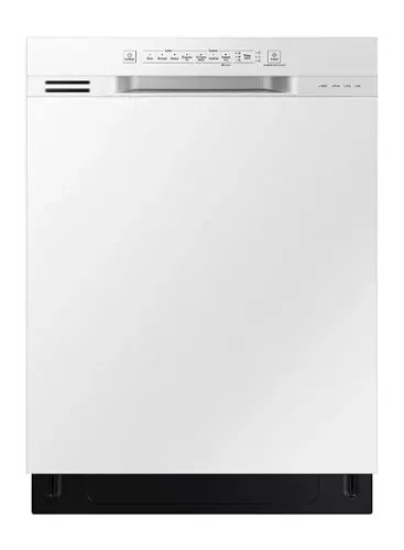 Front. Samsung - 24" Front Control Built-In Dishwasher - White.