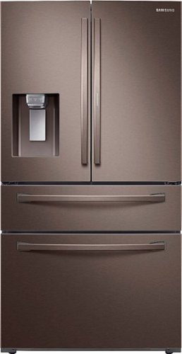 Samsung - 22.4 Cu. Ft. 4-Door French Door Counter-Depth Refrigerator with Food Showcase - Tuscan Stainless Steel