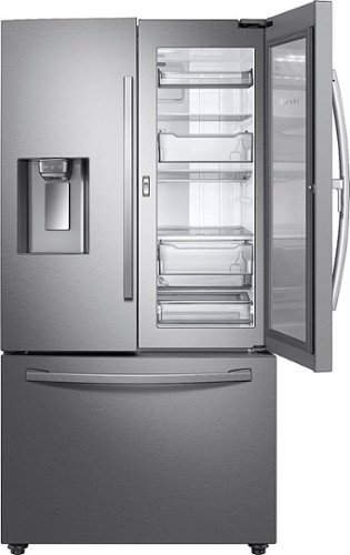Samsung - 27.8 Cu. Ft. French Door Fingerprint Resistant Refrigerator with Food Showcase - Stainless Steel