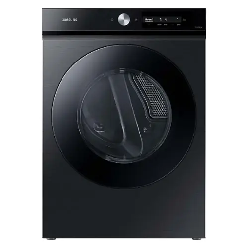Front. Samsung - BESPOKE 7.5 cu. ft. Large Capacity Electric Dryer with Super Speed Dry and AI Smart Dial - Brushed Black.