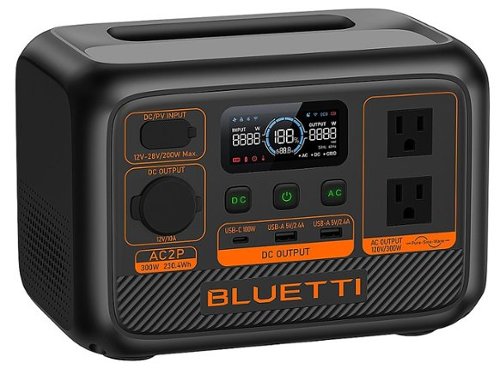 BLUETTI - BLAC2P 300W 230.4Wh LiFePO4 Power Station for Camping, Home Use, Emergency - Gray