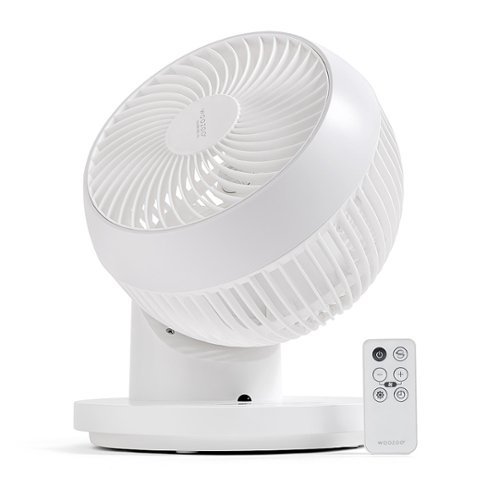 IRIS USA WOOZOO Fan with Remote, 360° Oscillating Fan, Desk Fan - White