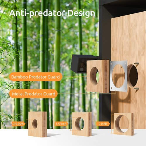 BIRDFY AI Smart Birdhouse, Bird Nest with Dual Cameras, Solar Power & AI Enabled Bird Recognition - Natural Bamboo & Black GLOBAL SHIPPING