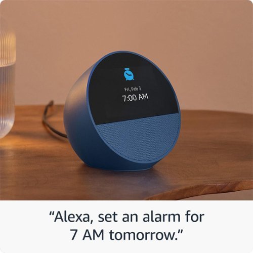 Amazon  Echo Spot (2024 release), Smart alarm clock with vibrant sound and Alexa - Ocean Blue WHERE TO BUY