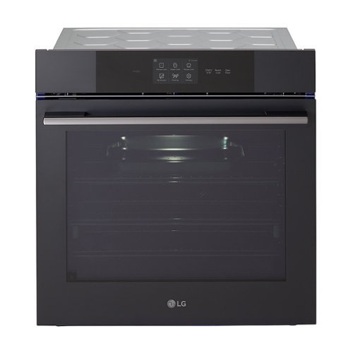 LG - 24" Built-In Smart Single Electric True Convection Wall Oven with Steam Sous Vide - Matte Black