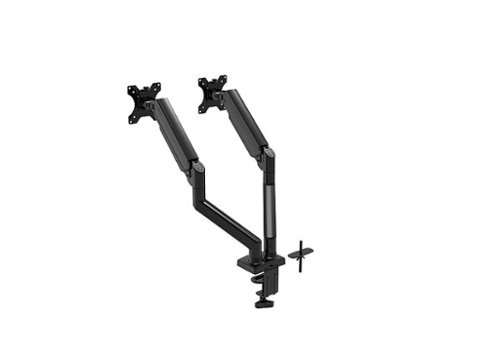 HUANUO - Dual Monitor Desk Mount with Gas Spring Arms - Black