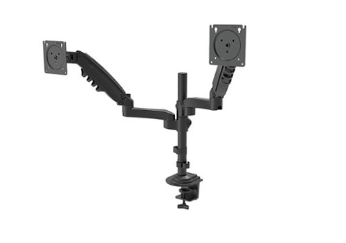 HUANUO - Dual Monitor Desk Mount with Gas Spring Arms - Black