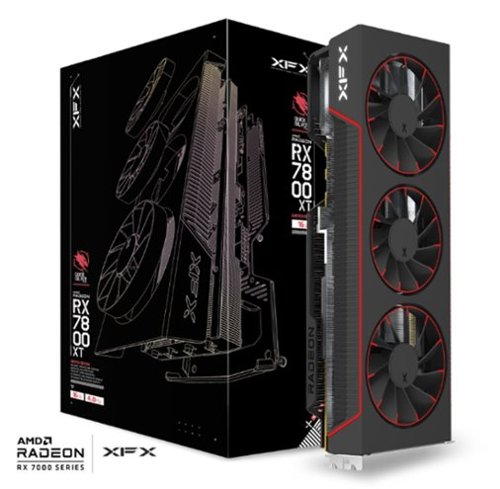 XFX  Qicksilver AMD Radeon RX 7800 XT MagAir 16GB GDDR6 PCI Express 4.0 Gaming Graphics Card - Black/Red WHERE TO BUY