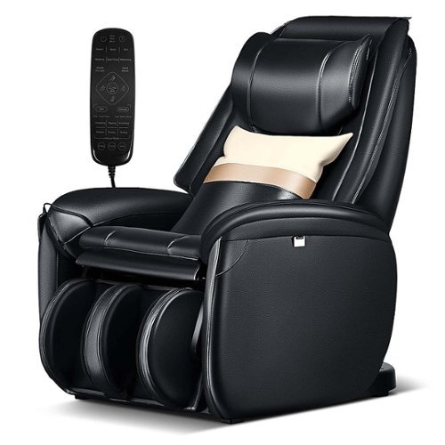 Costway - Full Body SL Track Zero Gravity Massage Chair w/ Pillow Reversible Footrest Heat - Black