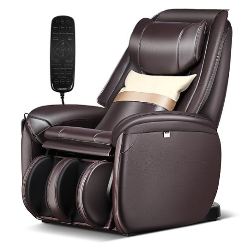 Costway - Full Body SL Track Zero Gravity Massage Chair with  Pillow Reversible Footrest Heat - Brown