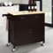 Costway - Modern Rolling Kitchen Island Cart Wood Top Storage Trolley with Storage Drawers - Brown-Front_Standard