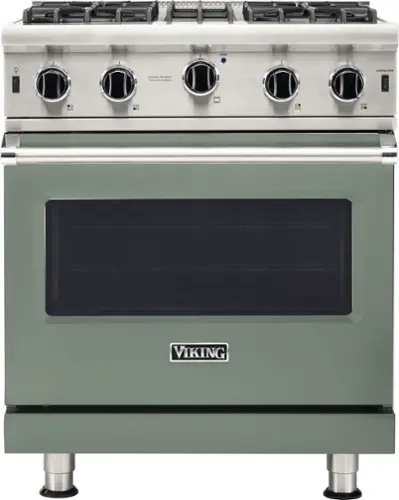 Front. Viking - 5-Series Gas Open Burner Range - Eucalyptus.