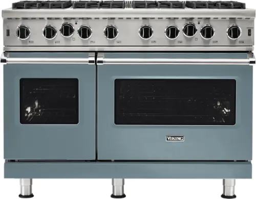 Front. Viking - 5-Series Gas Open Burner Range - November Sky.