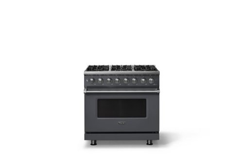 Viking - 36 in. Wide 6 Burner Pro 5 Series 5.6 Cu. Ft. Freestanding Sealed Dual Fuel Convection Range - Cast Black - Cast Black