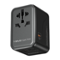 Momax - Universal Travel Adapter 70W GaN, 3 USB-C& 2 USB-A International Power Adapter 6-in-1 for UK/US/AUS/JP - Black-Front_Standard