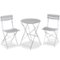 Best Choice Products - 3-Piece Small Bistro Set, Folding Patio Furniture Set of 2 Chairs and Table - Gray-Front_Standard