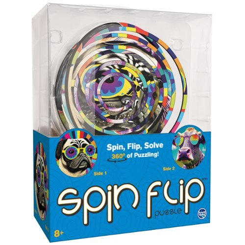 TCG Toys - Spin Flip: Puzzle Hippy Dog & Cow- 2-In-1: Double-Sided Puzzle,Ages 8+