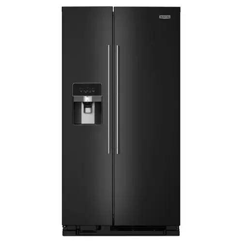 Front. Maytag - 25 Cu. Ft. Side-by-Side Refrigerator with Gallon Door Bins - Black.