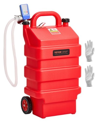 VEVOR - Fuel Caddy, 16 Gallon, Portable Fuel Tank with 12V DC 2.5 GPM Electric Fuel Transfer Pump, 4 ft Delivery Hose - Red-Front_Standard 