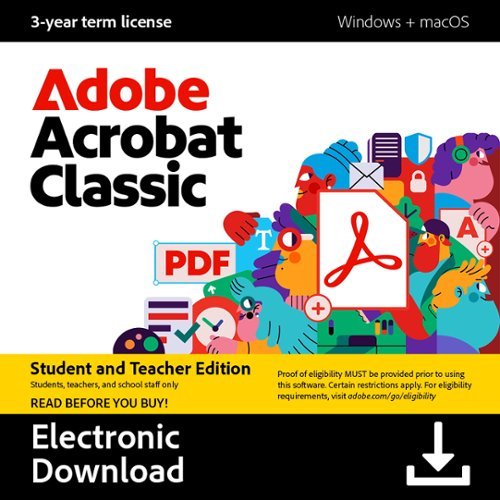 Adobe - Acrobat Classic PDF Software Student & Teacher Edition (3-Year License) - Mac OS, Windows [Digital]