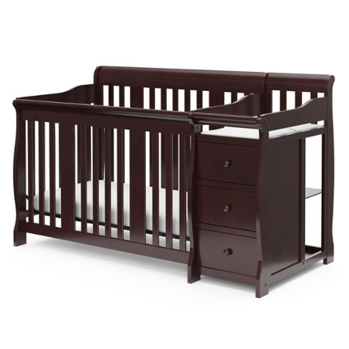 Storkcraft - Portofino 5-in-1 Convertible Crib and Changer - Espresso-Front_Standard 