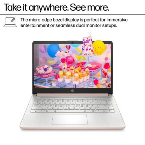 HP 14 Laptop - Intel Processor N150 - 4GB Memory - 128GB UFS - Pale Rose Gold WORLDWIDE DELIVERY