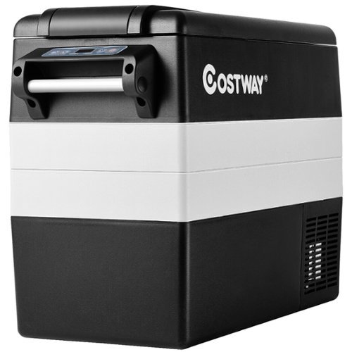 Costway - 55 Quart Portable Refrigerator Electric Car Cooler Compressor Freezer for RVs Camping - Silvery White